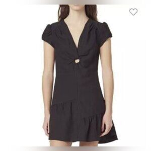Sandro Linen Blend Mini Dress Size 36